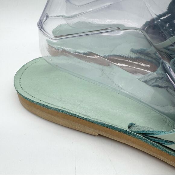 Espiritu Mint Huarache Mule Leather Woven Slip On Sandals Size 10 Boho Comfort - Picture 5 of 12